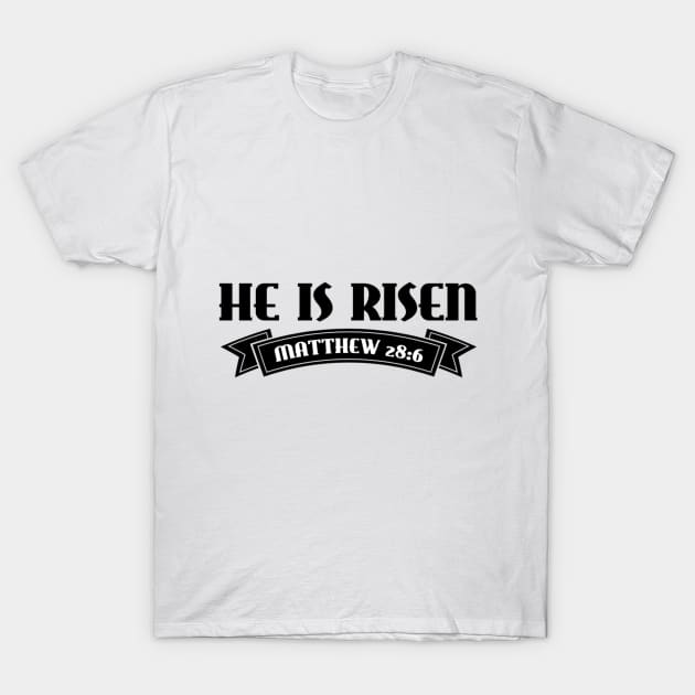 He is Risen Shirt Resurrection Christian Easter T-Shirt by Therapy for Christians